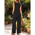 thumbnail image 3 of Anygrew Women's Two Piece Matching Lounge Sets Asymmetrical Split Tank Tops Wide Leg Pants Summer Outfits Tracksuit, 3 of 8