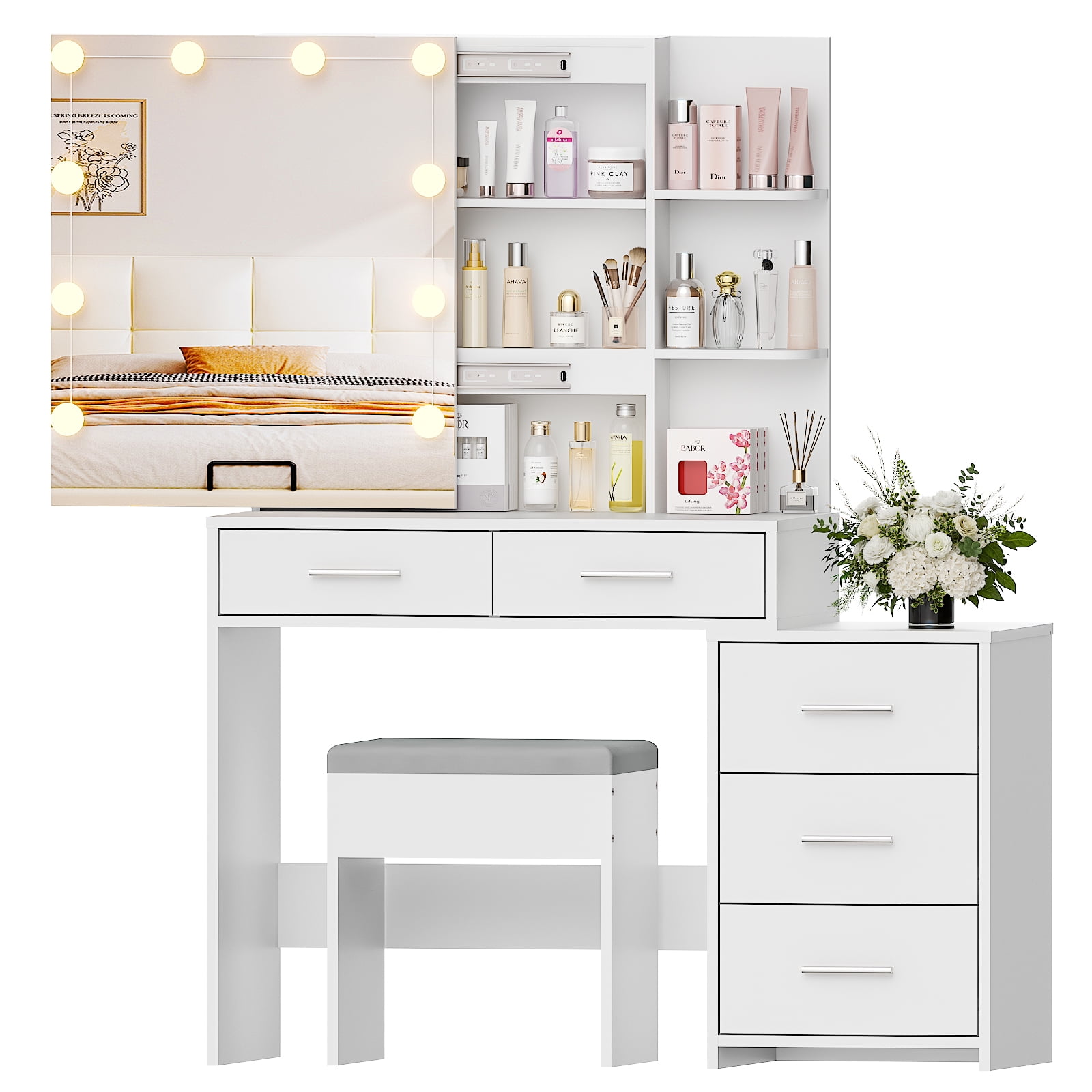 Ktaxon Lighted Makeup Vanity Table Set, Dressing Ecuador | Ubuy