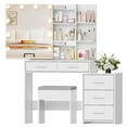 thumbnail image 5 of Ktaxon Lighted Makeup Vanity Table Set, Dressing Table with Sliding Mirror, Vanity Desk , White, 5 of 11