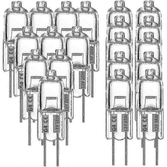 20 Pcs G4 Halogen Bulbs,20w 12v Halogen Light Bulbs 2 Pin Clear Lamp Bulb,for Cooker Lighting,signa