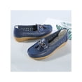 thumbnail image 5 of Fangasis Nurse Flats Comfort Loafers Bow-Knot Casual Shoes Work Lightweight Walking Dark Blue 8.5, 5 of 8