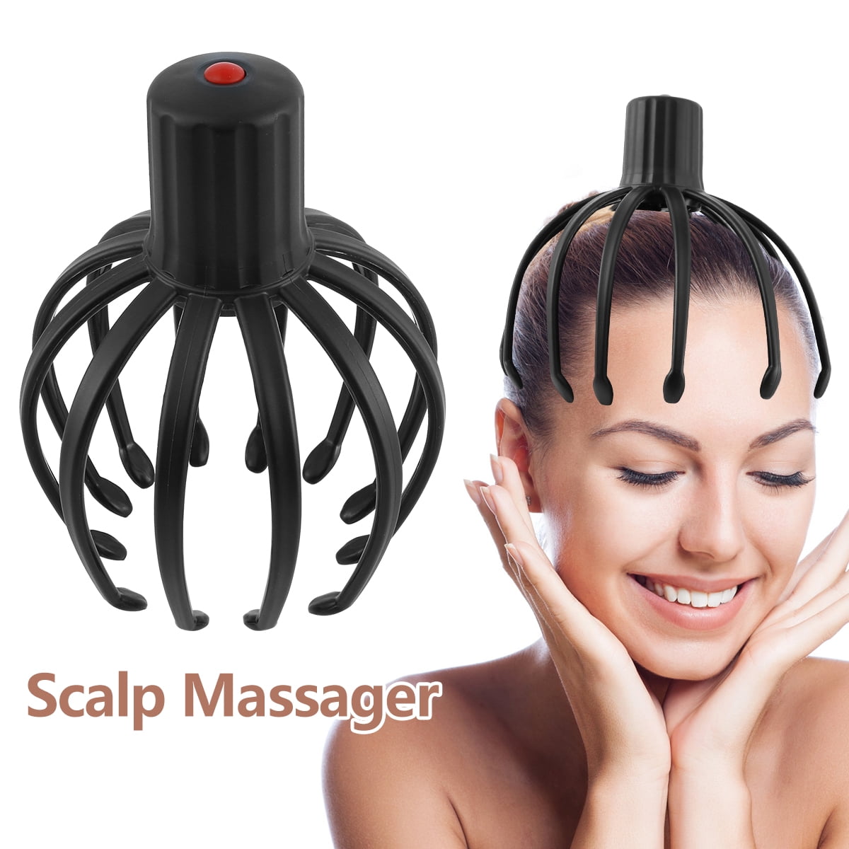 Yous Auto Scalp Massager Electric Octopus Claw Scalp Massager 12-Claw  Massage Head Scalp Massager Head Relaxing Massager USB Rechargeable 3  Vibration Modes Hair Massager for Stress Relax 