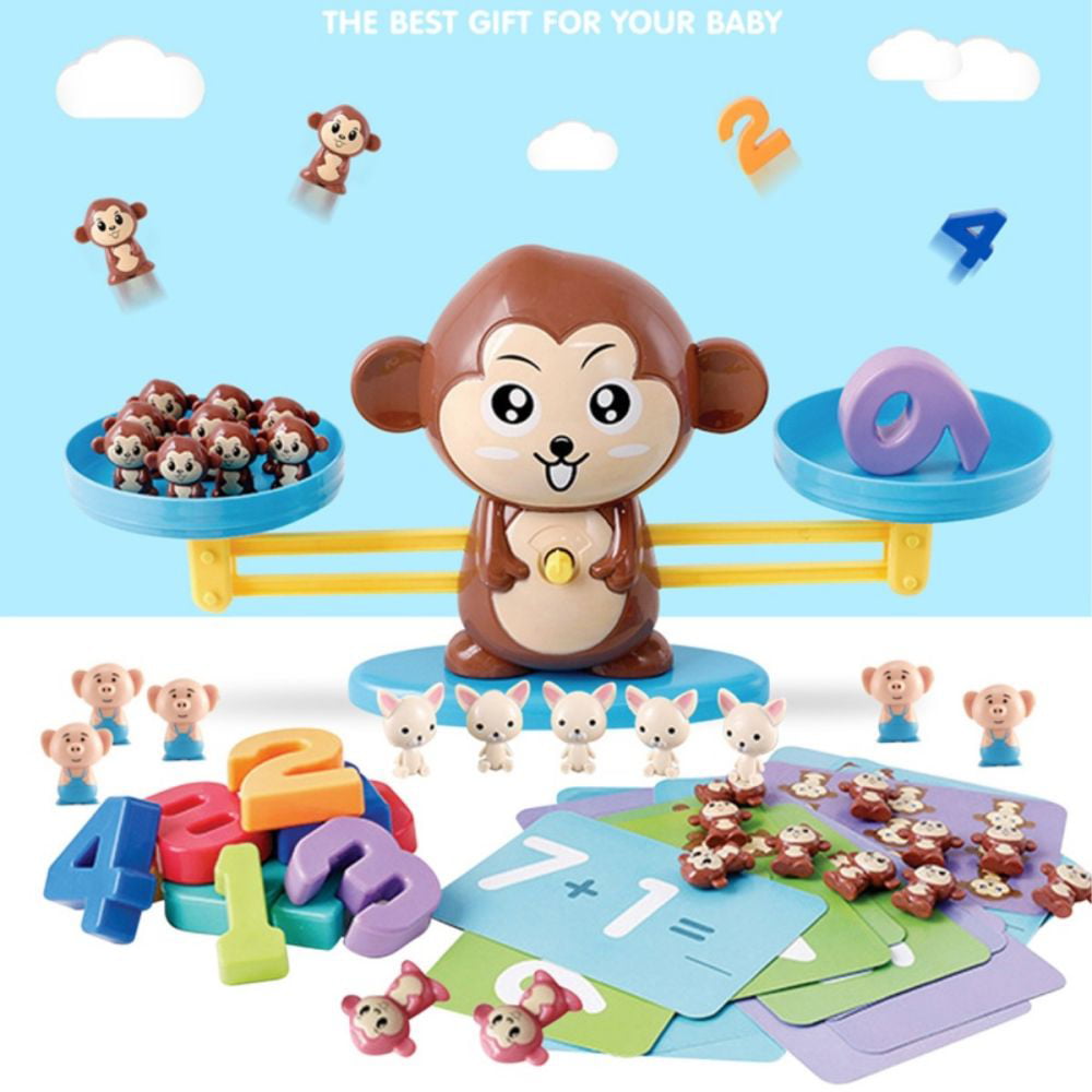 Kids Number Math Learning Puzzle Toys Monkey Balance Scale Fun Game Educational 