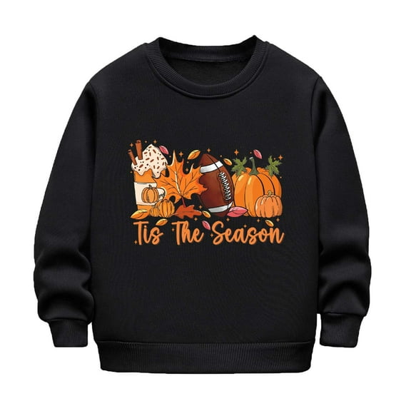 Utlike Girls Sweatshirt Toddler Letter Printed Pullover Long Sleeve Round Neck Children Autumn Casual Loose Pullover School Leisure Top Streetwear Black 18-24 Months