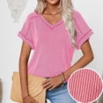thumbnail image 2 of Weikingp Women's Short Sleeve Shirts，Women T Shirt Graphic Graphic Tees for Women Summer Tops Womens Tops Dressy Casual Womens Plus Size Tunics Women's T Shirt Pink XL, 2 of 8