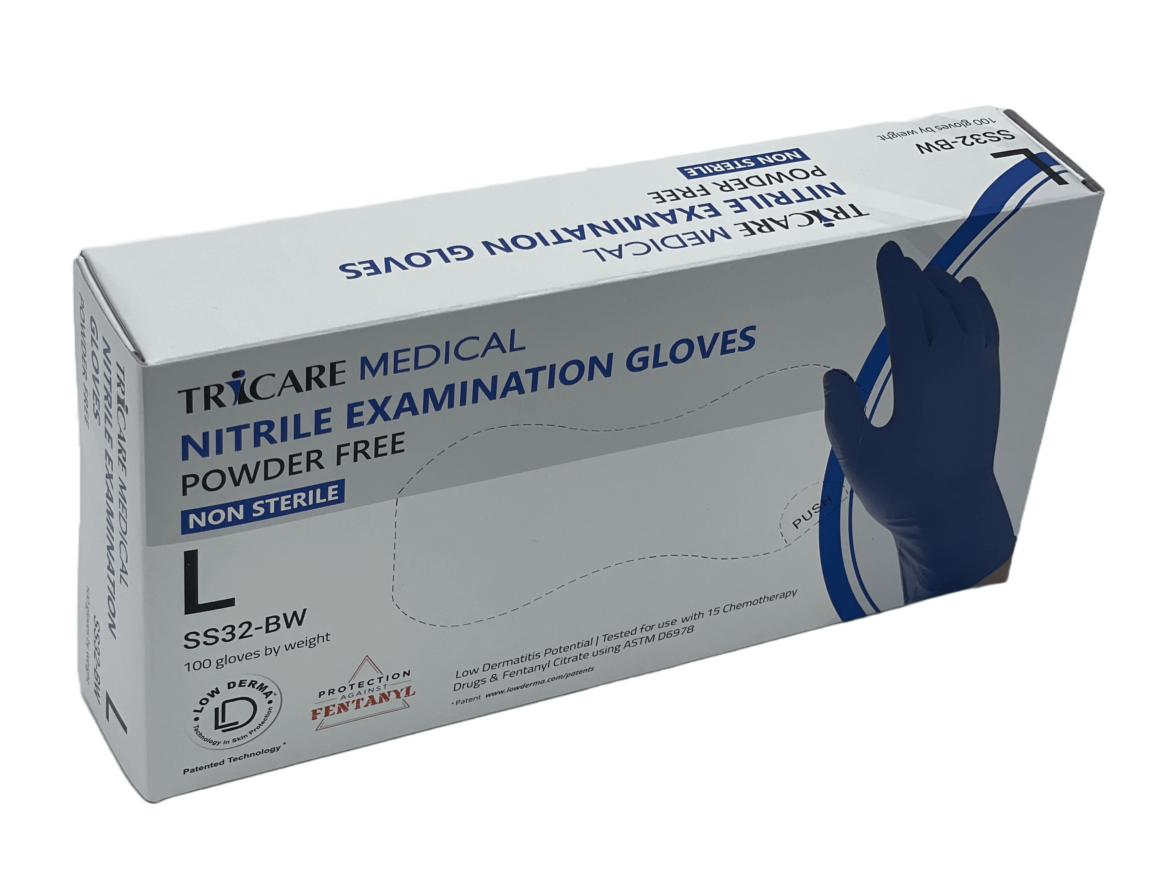 TRICARE MEDICAL Nitrile Gloves, Low Derma, Chemo Drug Tested, Berry ...