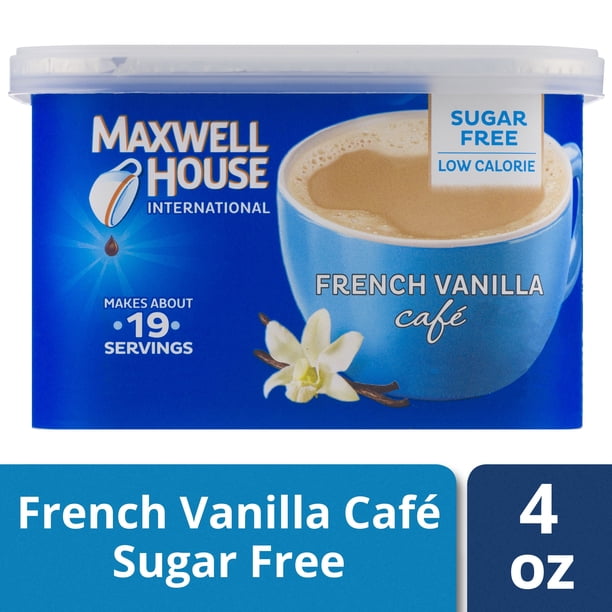 3 Pack Maxwell House International Sugar Free French Vanilla Cafe Instant Coffee 4 Oz Canister Walmart Com Walmart Com