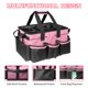 thumbnail image 3 of Carrito de limpieza, bolsas de limpieza grandes para amas de casa, organizador de suministros de limpieza con asa ampliamente utilizado, rosa, 3 of 5
