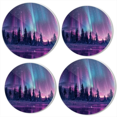

Bahomeck Electric Stove Burner Covers Set Of 4 Beautiful Northern Lights Display Over The Snowy Forest Metal Gas Stove Burner Covers Protecting Gas Stoves 8 Inch And 10 Inch