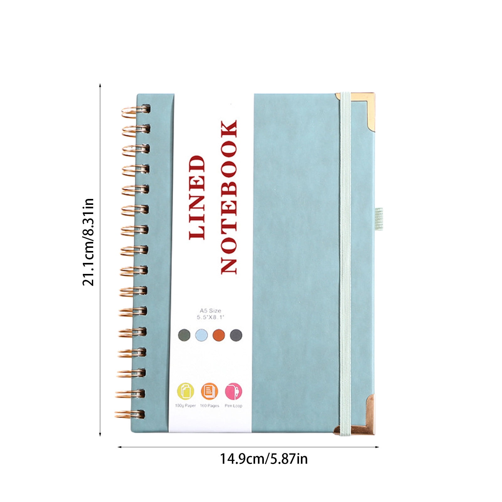 Lwlmwt Leather-bound Spiral Notebook A5 Ring-Bound JournaL Notebook Hardcover Thick Pages Unisex Notebook Ideal for Study and Work