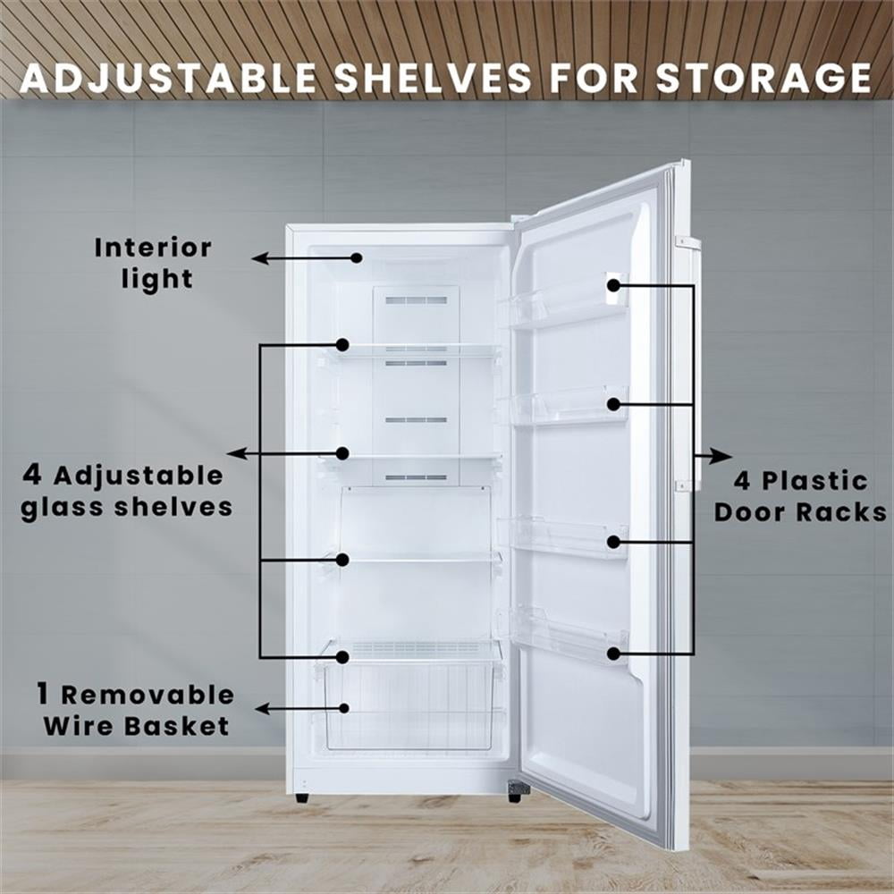 Pemberly Row 14cf Upright Freezer Convertible REF Garage Ready E-Star 28"W 110V