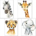 thumbnail image 1 of 2023, Nursery poster decor set of 4 - Baby or girl posters - Jungle Wildlife, 1 of 4