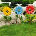 thumbnail image 6 of Hgallory Home & Garden Decor Metal Artificial Flowers for Outdoor Indoor, Decorative Fake Flowers Iron Sunflowers Ornament for Garden Patio Fence Courtyard Ground, 1PC, Blue, 6 of 6
