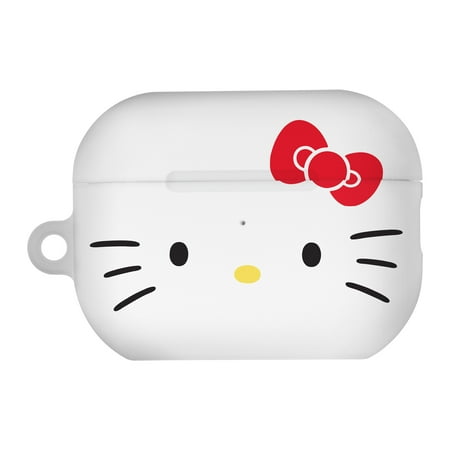 Sanrio AirPods Pro 2 Case Key Ring Keychain Holder Strap Hole Hard AirPods Pro 2nd Generation 2022 Cover - Face Hello Kitty White