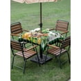 thumbnail image 3 of Outdoor Tablecloth with Umbrella Hole and Zipper, St Patricks Day Square Table Cloth 60x60 Inch Waterproof Tablecloth, Modern Watercolor Dogs Green Shamrock Picnic Table Cover for Patio Camping, 3 of 7