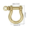 thumbnail image 2 of Uxcell D-Ring Shackle, 4 Pack 8mm Inner Width Brass Pin Shackle U Type Key Fob Hook, 2 of 5