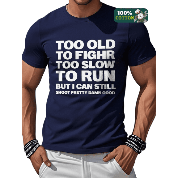 Whichone Men's 100% Cotton T-shirt Fight Hard Print Stylish Daiyly Wear Sizes S-2XL