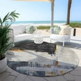 thumbnail image 6 of Addison Rugs Chantille Indoor/Outdoor Traditional Modern Charcoal Washable Round Rug, 8' x 8', 6 of 6