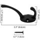 thumbnail image 3 of 12 Pack Black Coat Hooks Wall Mounted With 24 Screws Retro Double Hooks Utility Black Hooks For Coat, Scarf, Bag, Towel, Key, Cap, Cup, Hat, 3 of 4