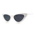 thumbnail image 3 of Sparkling Sprinkle Rinestone Iconic Gothic Cat Eye Sunglasses White Black, 3 of 4