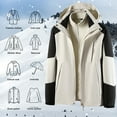 thumbnail image 4 of Bazeneo Mens Waterproof Jackets Winter Outdoor 3 in 1 Jackets Fleece Lined Warm Rain Coat with Hood Colour Block Thicken Thermal Casual Jacket Climbing Ski Sportswear for Men, 4 of 5