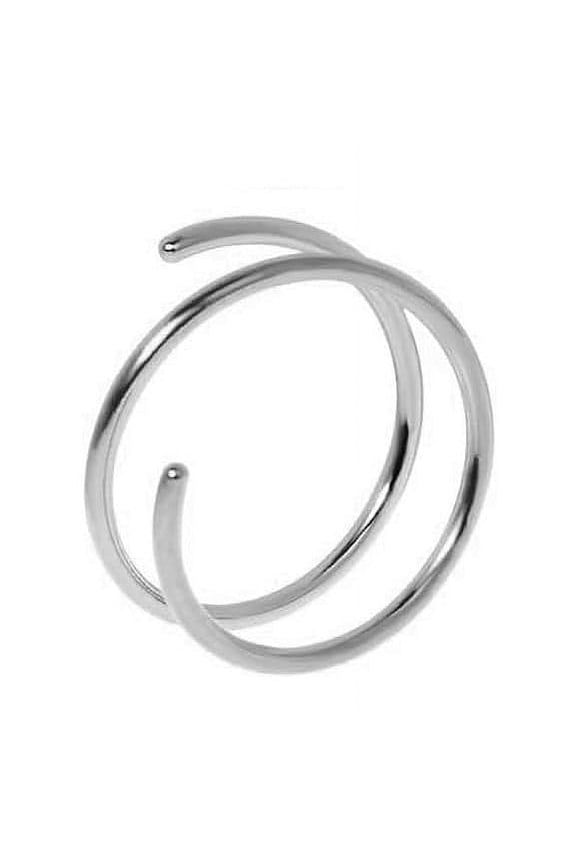 4.5mm 22 GA Sterling Silver Double Tragus Elbrow Rock Snug Daith Ring Hoop for Single Piercing Spiral Twist Hoop for Women, Left Side