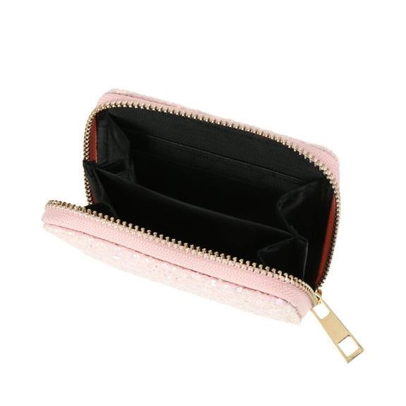 2 Count Metallic Coin Purse Glitter for Women Miss Child