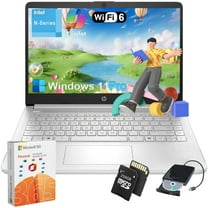 HP Student Business Laptop Computer - w/1 Year Office 365, 16GB RAM, 128GB UFS & 256GB Extend Micro SD & 1TB Cloud, Intel 4-Core Processor, HD Display, Windows 11 Pro(Silver)