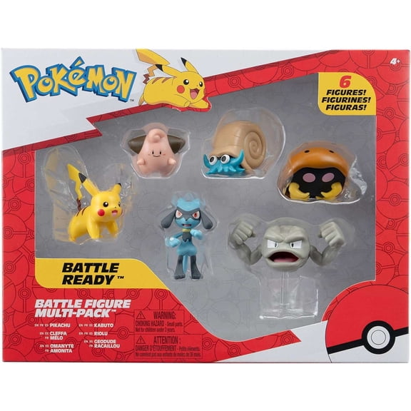 Jazwares Battle Ready Action Figures Pikachu, 6 Pack