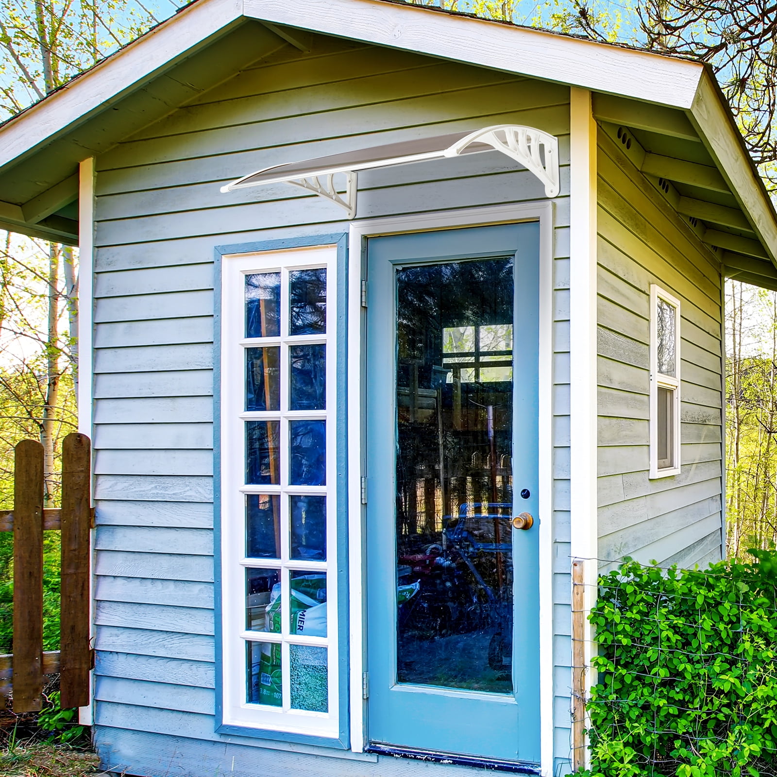 HT-100 x 80 Household Application Door & Window Rain Cover Eaves Brown Board & White Holder