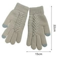 thumbnail image 3 of harmtty 1 Pair Women Winter Warm Gloves Solid Color Cold Prevention Windproof Thickened Riding Gloves Green, 3 of 8