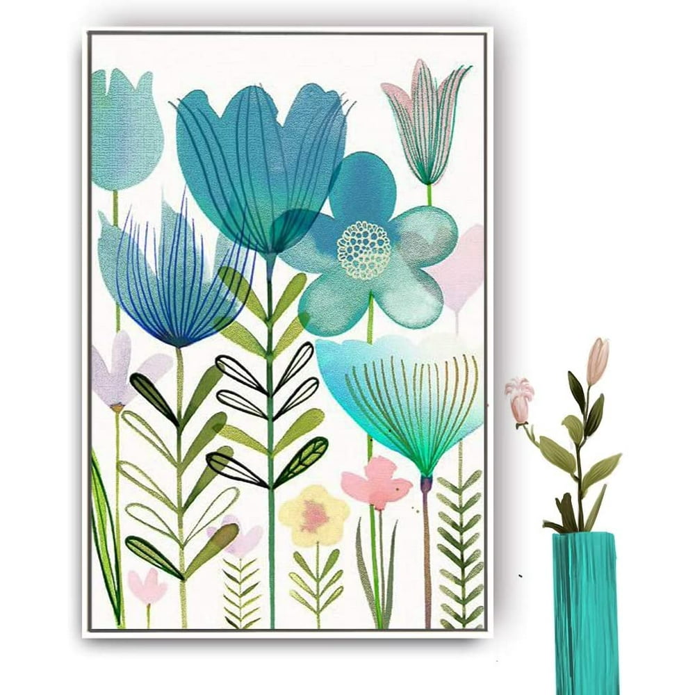 IDEA4WALL Framed Floral Wall Art Canvas Prints Flowers Painting