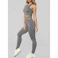 thumbnail image 4 of 2 Pieces Womens Workout Sets Yoga Gym Outfits Seamless High Waist Leggings Tracksuits, 4 of 7