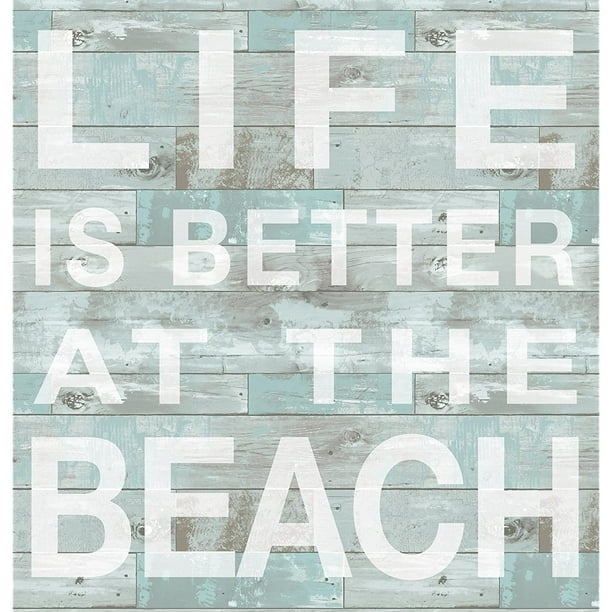 Wall Pops Dwpq2166 Better At The Beach Wall Quote Blue Walmart Com Walmart Com