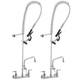 thumbnail image 1 of Aquaterior 2 Pack 44" Wall Mount Commercial Faucet with Pre-Rinse Pull Down Sprayer Fit for 2/3 Compartment Sink, 1 of 10