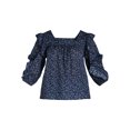 thumbnail image 6 of The Pioneer Woman Cotton Square Neck Blouse with Ruffle Sleeves, Women’s, Sizes XS-3X, 6 of 6