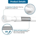thumbnail image 2 of DEALLY Tension Curtain Rods No Drilling, 2Pcs Spring Loaded Curtain Rods, Adjustable 26 to 39 inch Carbon Steel Pole for Windows, Doorways, White, 2 of 8