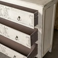 thumbnail image 5 of CHEERFUN Vintage White 3-Drawer Wooden Dresser with Distressed Finish and Ornate Carvings, 5 of 10