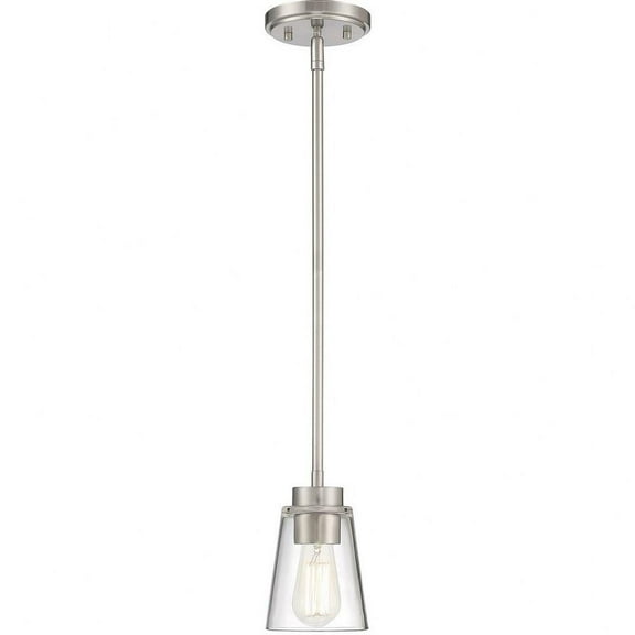1 Light Mini-Pendant-7 inches Tall By 5 inches Wide-Satin Nickel Finish Bailey Street Home 159-Bel-4487574