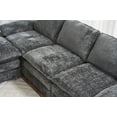 thumbnail image 4 of 101" Modern 3-Seat Sofa Couch with Ottoman, Polyester Sofa Sleeper, Comfy Upholstered Deep Seat Sofa for Living Room, Apartment, Studio, Office, 101.6 W X33.9" D X 34.6", Dark Grey, 4 of 9