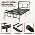 thumbnail image 6 of Apextella 14 in Twin Metal Platform Bed Frame with Curved Headboard and Footboard, No Box Spring Needed, Underbed Storage, Black, 6 of 6
