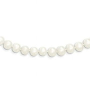 6-7mm White Semi-round Freshwater Cultured Pearl Endless Necklace