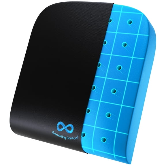 Everlasting Comfort Wheelchair Cushion Gel Infused Memory Foam Seat Cushion, Black