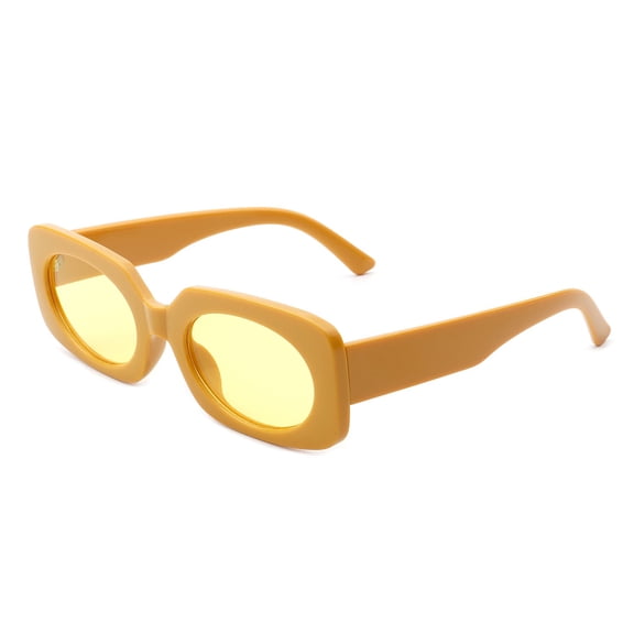 Trendy Retro Square Sunglasses for Men & Women, Fashion Style Oversized Yellow Lens Eyewear
