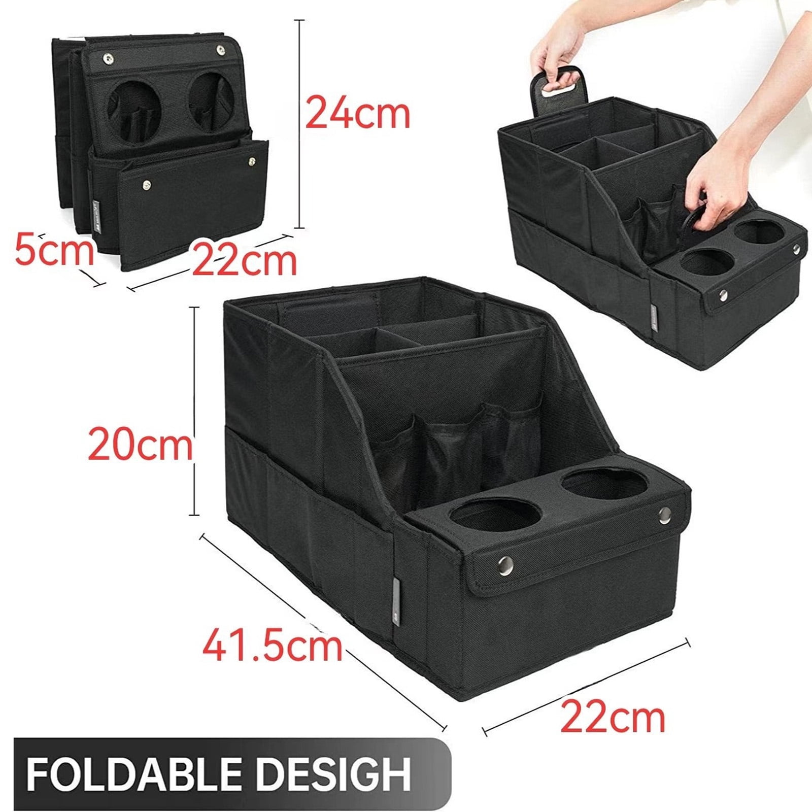 Sturdy Car Seat Storage Organizers With 2 Beverages Holders 4 Compartment For Front Back Vehicle Accessories