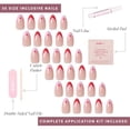 thumbnail image 4 of Press On Nails - Pure Hearted | Glossy, Semi-Transparent Short Almond Fake Nails with Heart Accents, Salon Quality | 15 Sizes - 30 Nail Kit with Glue, 4 of 7