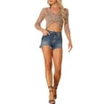 thumbnail image 2 of INSPIRE CHIC Women's Casual V Neck Twist Front Hollow Out Sweater Long Sleeve Knit Crop Top, 2 of 5
