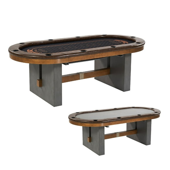 Barrington Urban 10-Player Texas Hold'em Poker Table with Dining Tabletop with Bonus Dartboard