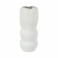 thumbnail image 6 of Decorative Waffle Texture Sculptural Vase for Living Room Decor - Modern Ceramic Flower Vase for Home, Bedroom, Office, and Table Decor - Textured Stoneware Design Accent for Dining Room - 12", White, 6 of 12