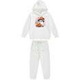 thumbnail image 4 of SYMOID Boys Hall-oween Costume Set White 2-Piece Ghost Pumpkin Print Sweatshirts, Hoodie & Jogger Pants Soft Fleece Tops Outfit,Size 6 T, 4 of 5
